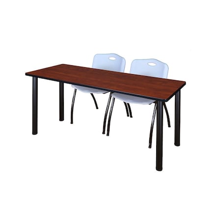 Kee Rectangle Tables > Training Tables > Kee Table & Chair Sets, 60 W, 24 L, 29 H, Cherry MT6024CHBPBK47GY